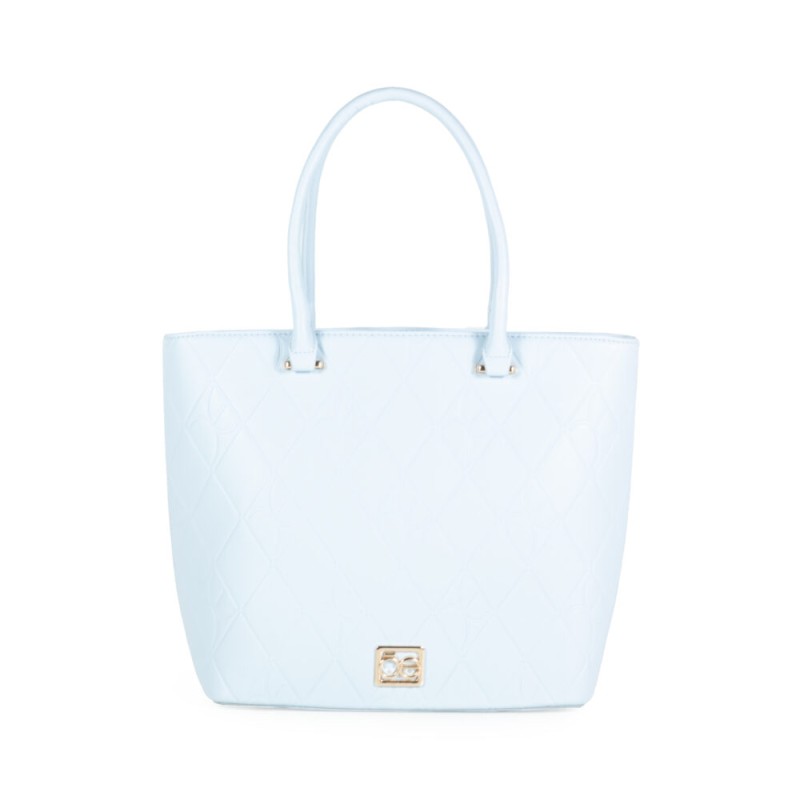 Bolsa Tote Troquelado a Rombos color Azul Celeste