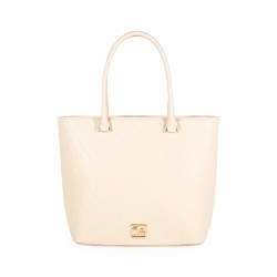 Bolsa Tote Troquelado a Rombos color Beige