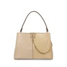Bolso Satchel Embozado de Monograma color Beige