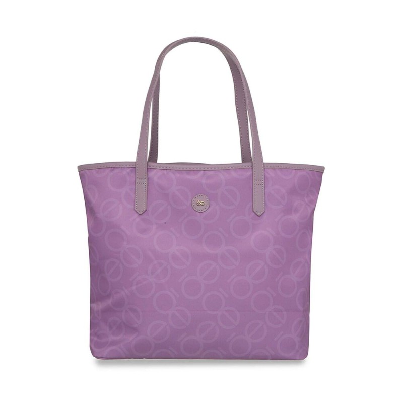 Bolso Tote Grande Material Nylon color Lila