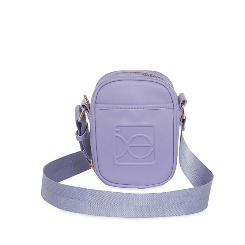 Cross body de material sintético con textura suave color Lila