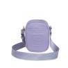 Cross body de material sintético con textura suave color Lila