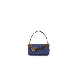 Lady Bag Textil Acolchada a Rombos color Azul Marino