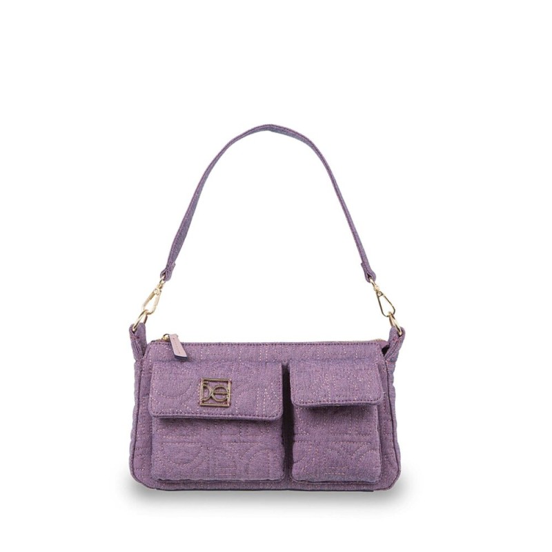 Lady Bag Textil Monograma Bordado color Rosa