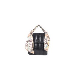 Mochila 2-en-1 Look Animal Skin con Mascada color Negro