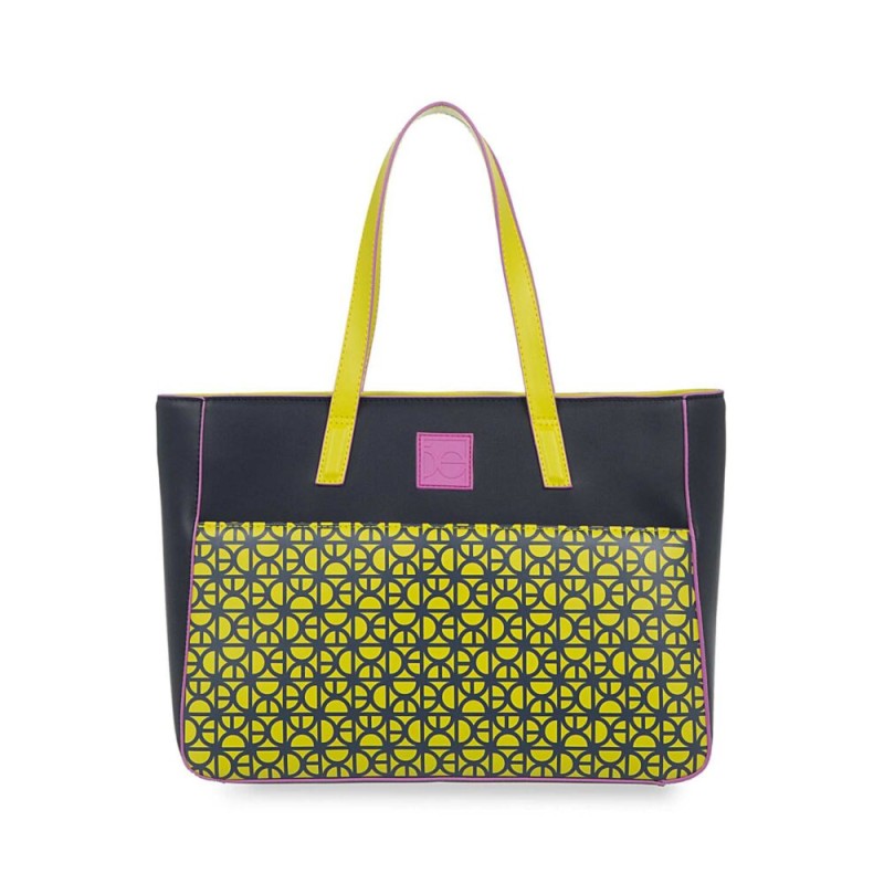 Bolsa Cloe Tote Monograma Estampado color Azul Marino