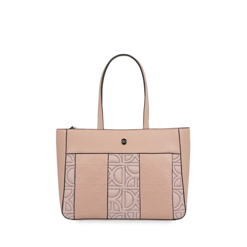 Bolsa Cloe Tote Monograma Troquelado color Rosa