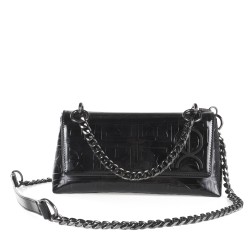 Bolsa Croosboy Chica Look Metálico color Negro