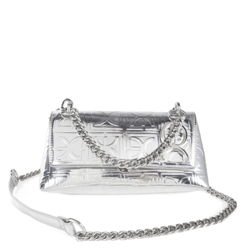Bolsa Croosboy Chica Look Metálico color Plata