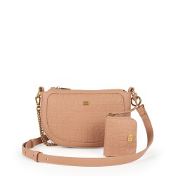 Bolsa Crossbody 2 en 1 Monograma Troquelado color Coral