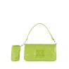 Bolsa Baguette Cloe Charol Acolchada con Monedero color Verde Limón