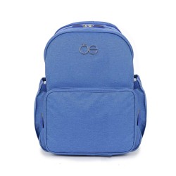 Pañalera Mochila Textil con Bambineto Plegable color Azul Eléctrico