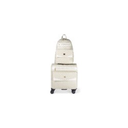 Set de Maleta de Cabina 20 plg y Mochila Porta Laptop 15 plg color Beige