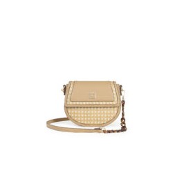 Bolsa Crossbody Acabado Tipo Mimbre color Camel