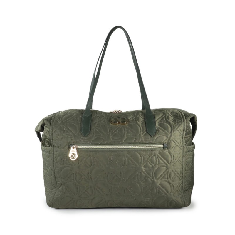 Pañalera Tote Textil con Accesorios color Verde Olivo