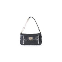 Bolsa Baguette con Mascada color Negro