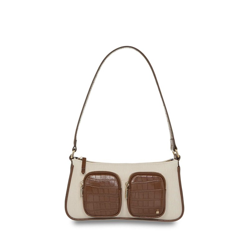 Bolsa Baguette Look Animal Skin color Café