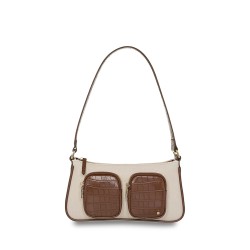 Bolsa Baguette Look Animal Skin color Café