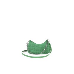 Bolsa Baguette Textil con Cadena color Verde