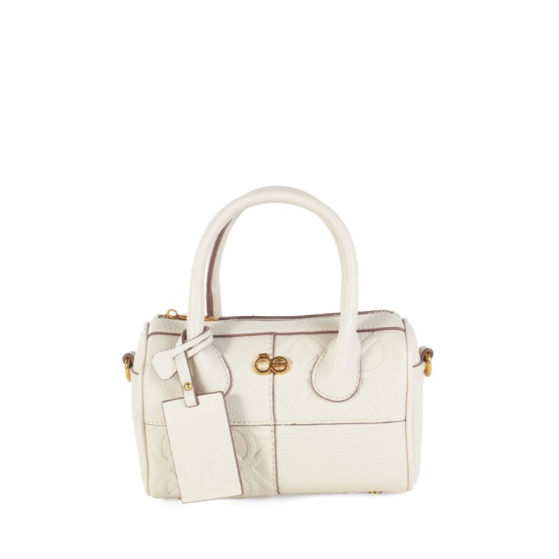 Bolsa Bowling Cloe Mini Asas Intercambiables color Beige