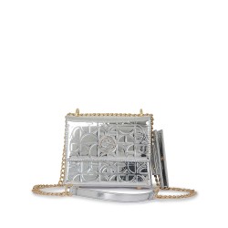 Bolsa Briefcase Chico Charol Troquelado Monograma color Plata