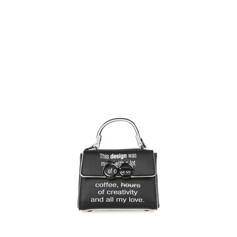 Bolsa Briefcase Chico Estampado al Frente color Negro