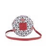 Bolsa Crossbody Circular Estampado Geométrico color Rojo