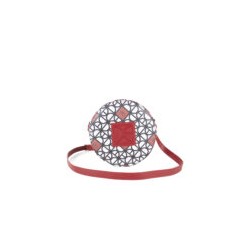 Bolsa Crossbody Circular Estampado Geométrico color Rojo