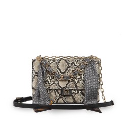 Bolsa Briefcase Look Animal Skin con Mascada color Beige