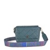 Bolsa Crossbody Cloe Troquelado a Rombos color Verde Petróleo