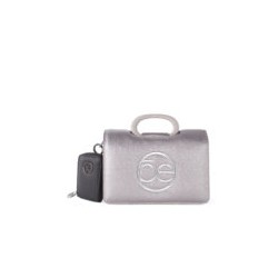 Bolsa Briefcase Look Metálico con Monedero color Inox