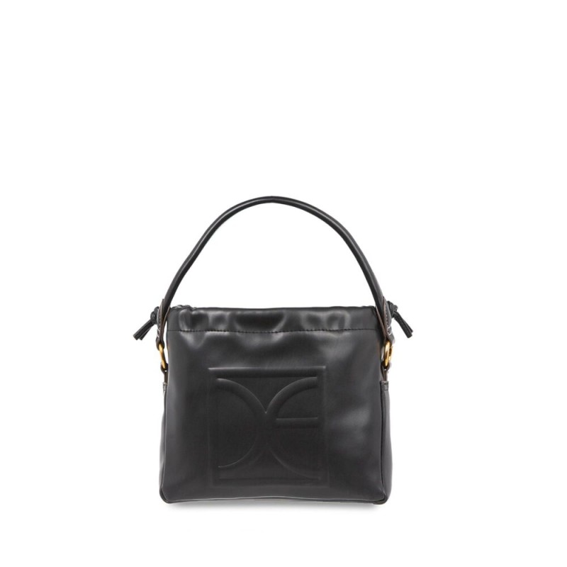 Bolsa Crossbody con Jaretas color Negro