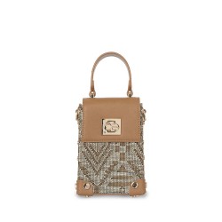 Bolsa Briefcase Rafia Chico color Camel