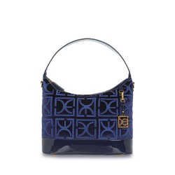 Bolsa Cloe Hobo Suede Charm Desprendible color Azul