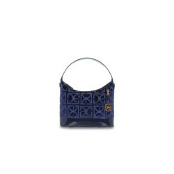 Bolsa Cloe Hobo Suede Charm Desprendible color Azul