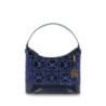 Bolsa Cloe Hobo Suede Charm Desprendible color Azul