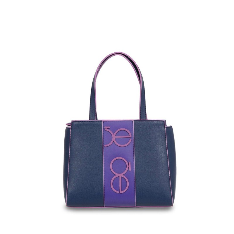 Bolsa Cloe Satchel Chica Atemporal color Azul Marino