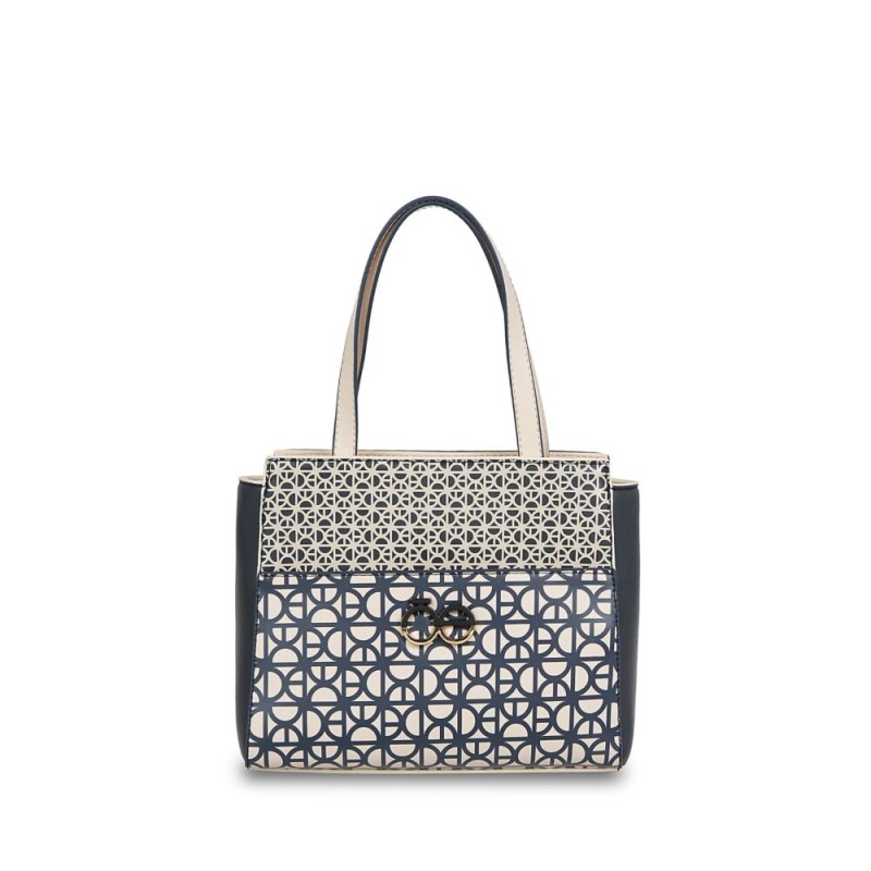 Bolsa Cloe Satchel Monograma Estampado color Azul Marino
