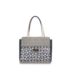 Bolsa Cloe Satchel Monograma Estampado color Azul Marino