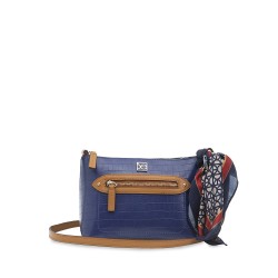 Bolsa Crossbody Look Animal Skin color Azul Eléctrico