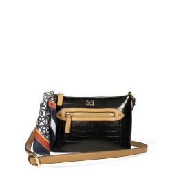 Bolsa Crossbody Look Animal Skin color Negro