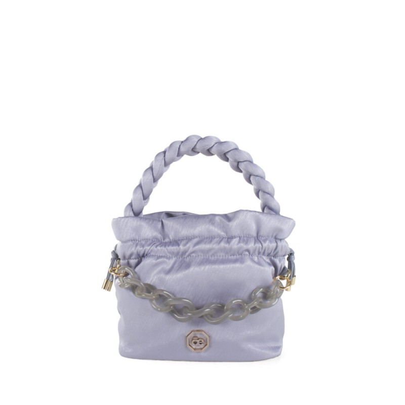 Bolsa Drawstring Textil Maneral Trenzado color Gris