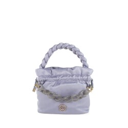 Bolsa Drawstring Textil Maneral Trenzado color Gris