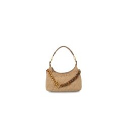 Bolsa Hobo Textil Acolchada a Rombos color Camel