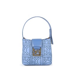 Bolsa Hobo Textil Monograma Bordado color Azul
