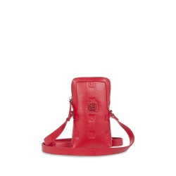 Bolsa Porta Celular Monograma Troquelado color Rojo