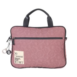 Bolsa Porta Laptop 15 Plg Nylon Bordado Monograma color Rosa