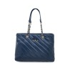 Bolsa Satchel Acolchada Maneral en Cadena color Azul Marino