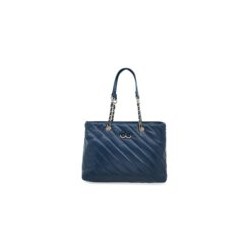 Bolsa Satchel Acolchada Maneral en Cadena color Azul Marino