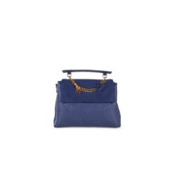 Bolsa Satchel Aplicación Cadena color Azul Marino